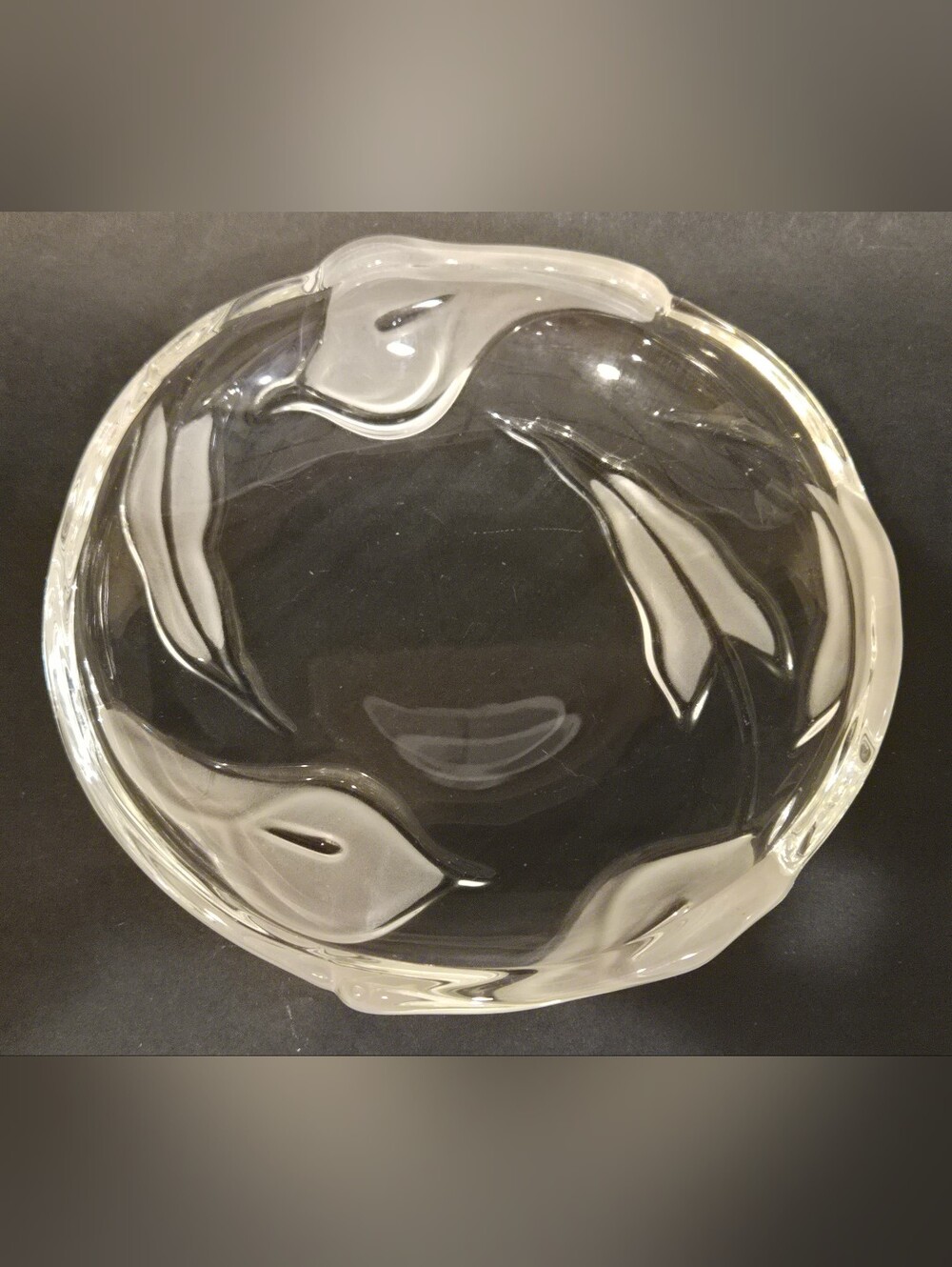 Vintage Mikasa Calla Lilly Clear And Frosted Glass Decorative Salad Plates X8